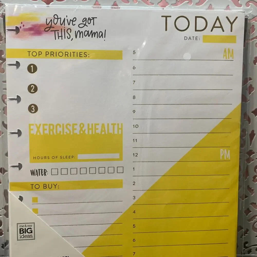 NIP Happy Planner refill Faith Warrior Super Mom FILX-05 health exercise water
